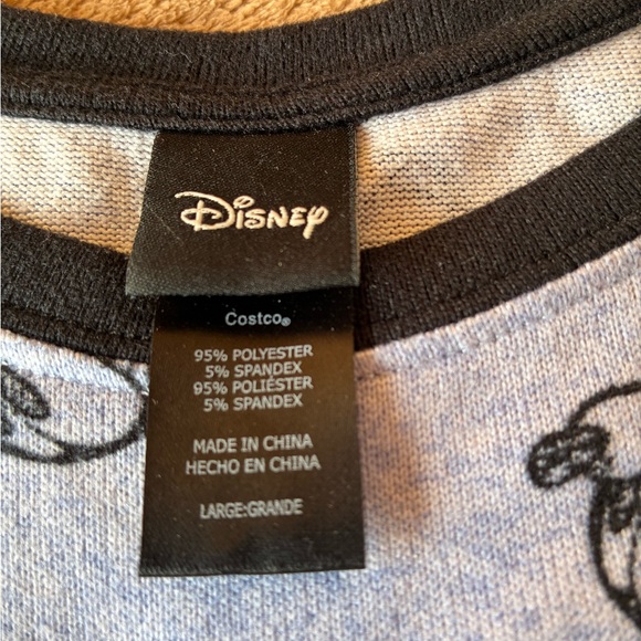 Disney Mickey Mouse Blue 2 Piece Long Sleeve Pajama Set Size Large - Picture 8 of 9